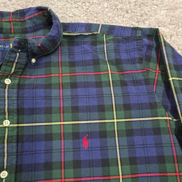 Ralph Lauren Shirt Mens 2XLT Plaid Button Down Long‎ Sleeve Red Pony Office - Picture 4 of 10